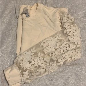 White Lace Sweatshirt